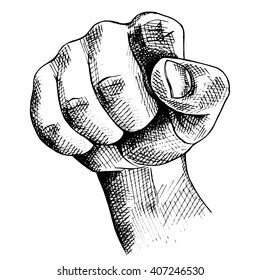 Image of a fist. Vector illustration.