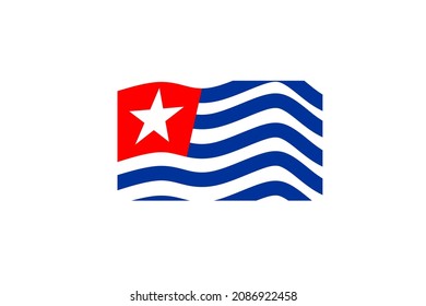 image of a flag with one red star vector illustration