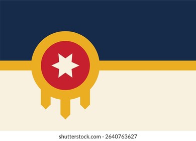  Vector image of the flag of Tulsa, Oklahoma, USA.