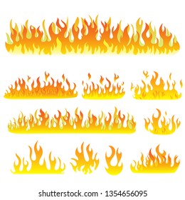 Image of a flame on a white background. Vector illustration