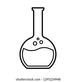 Image of flat bottomed flask. Vector illustration