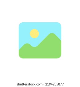 Image Flat Color Ui Icon. Visual Content. Digital Photo Gallery. Multimedia Reader Program. Simple Filled Element For Mobile App. Colorful Solid Pictogram. Vector Isolated RGB Illustration