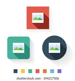Image Flat Icon Design Kit Set Collection