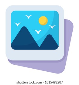 icono plano de imagen, fotografía y diseño vectorial plano de arte digital
