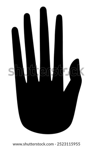 Image of a flat, stylized human hand, an artifact of the Hopewell tradition, pre-Columbian Native Americans. Cut out from sheet mica, about 2000 years old, excavated in the Hopewell Mound Group, Ohio.