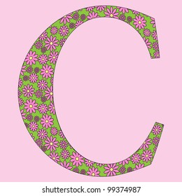 Image of a flower alphabet font vector illustration.