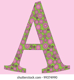 Image of a flower alphabet font vector illustration.