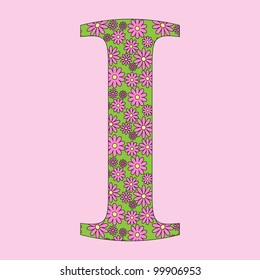Image of a flower alphabet font vector illustration.