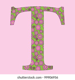 Image of a flower alphabet font vector illustration.