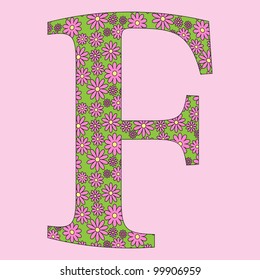 Image of a flower alphabet font vector illustration.