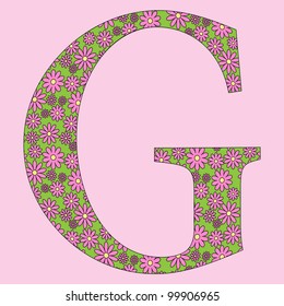 Image of a flower alphabet font vector illustration.