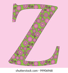 Image of a flower alphabet font vector illustration.