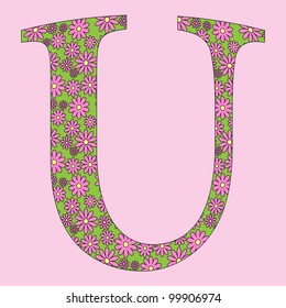 Image of a flower alphabet font vector illustration.
