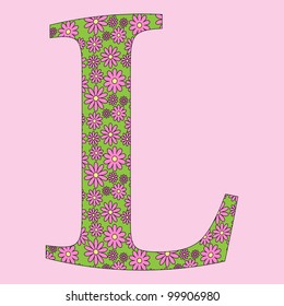 Image of a flower alphabet font vector illustration.
