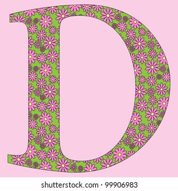 Image of a flower alphabet font vector illustration.