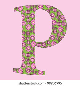 Image of a flower alphabet font vector illustration.