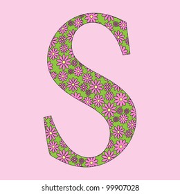 Image Flower Alphabet Font Vector Illustration Stock Vector (Royalty ...