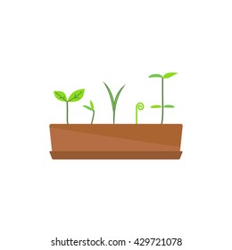 Image of flower pot flat style. Flowerpot icon illustration.