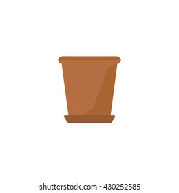 Image of flower pot flat style. Flowerpot icon illustration.