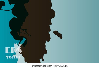 Image of flowing ink. Stylish background texture for presentation or cover with a space for text. Grungy decorative texture.