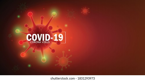 Imagen de la célula del virus de la gripe COVID-19 bajo el microscopio de la sangre.Fondo de la pancarta del virus de la gripe Coronavirus Covid-19.Célula de la enfermedad pandémica de la salud como un tratamiento 3D.Distancia social en el hogar