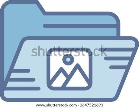 Image Folder Filled Blue Tone Icon