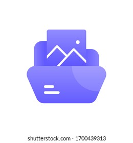 Image folder flat icon with gradient style. Document office folder icon. Folder task icon for business and presentation 
