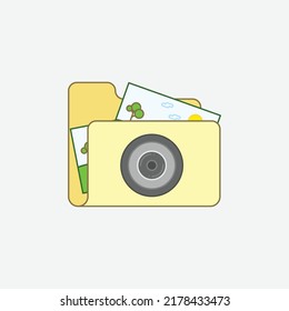  icono de la carpeta de imágenes, carpetas aisladas con un icono de esquema coloreado en fondo gris claro, perfecto para sitio web, blog, logotipo, diseño gráfico, medios sociales, interfaz de usuario, aplicación móvil