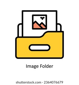 Image Folder vector Filled outline Icon Design illustration. Graphic Design Symbol on White background EPS 10 File
