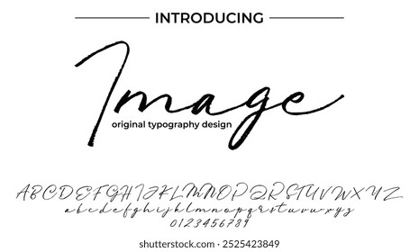 Image Font Stylish brush painted an uppercase vector letters, alphabet, typeface