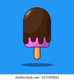 the image in the form of ice cream in chocolate looks very attractive