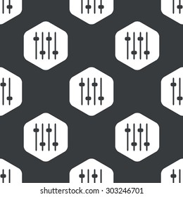 Image of four console faders in hexagon, repeated on black