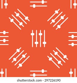 Image of four console faders, repeated on orange background