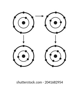 image of four kinds of molecular icon structure and arrow