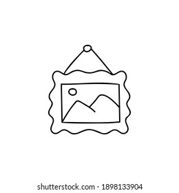 image frame doodle sketch style icon. isolated on white background simple ink hand drawn Vector illustration