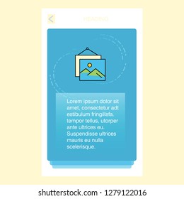 Image frame  mobile vertical banner design design. Vector