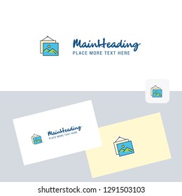 Image frame  vector logotype with business card template. Elegant corporate identity. - Vector