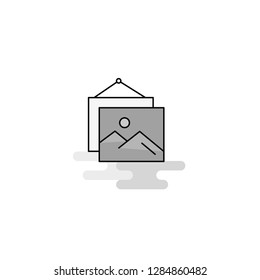 Image frame  Web Icon. Flat Line Filled Gray Icon Vector