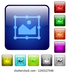 Image free transform icons in rounded square color glossy button set