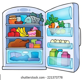 Image with fridge theme 1 - eps10 vector illustration.