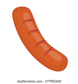 image of fried sausages on white background
