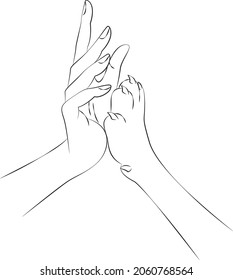 Image of friendship between human and a dog. Hand and paw. Vector. Can be used for tattooing 