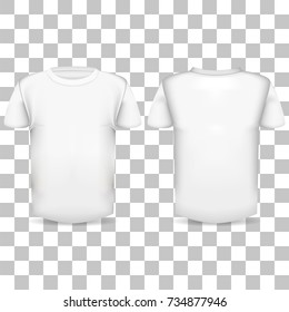 The image of the front and back of the T-shirt on a transparent background