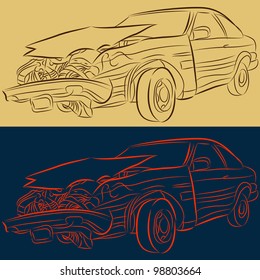 An image of a front end damaged car.
