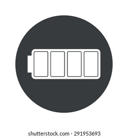 Image of full battery in black circle, isolated on white