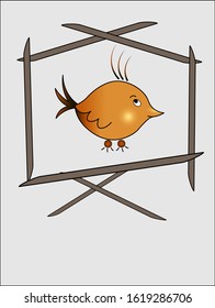 image of a funny and cunning bird for children*s prints