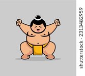 Image of a funny sumo illustration