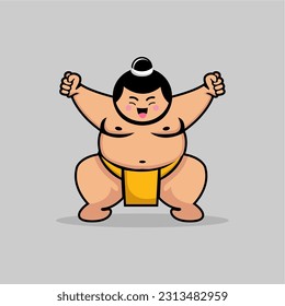 Imagen de una divertida ilustración de sumo