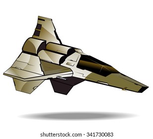 image of futuristic fighter. vector illustration 2