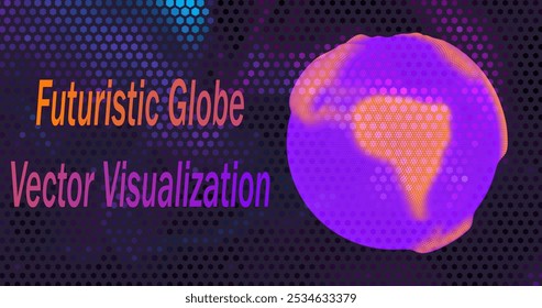 Image of a futuristic globe. Vector illustration of the earth. Consisting of hexagons.